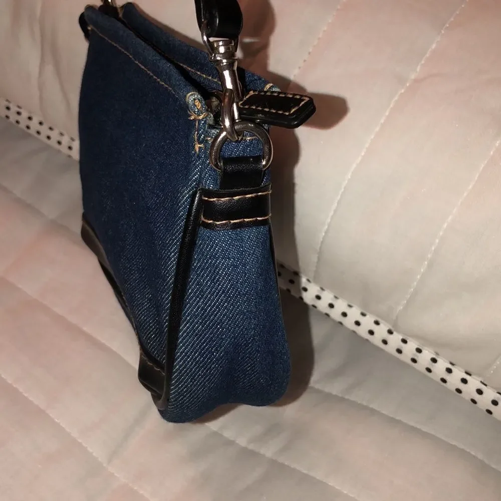 Rosetti Cotton Mini Denim Bag with a Vinyl Trim